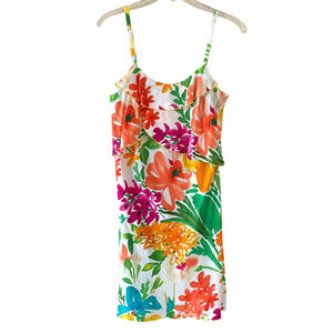 JAMS WORLD Women's Size Medium VTG Summer Garden Sleeveless Ruffle Sun Dress USA